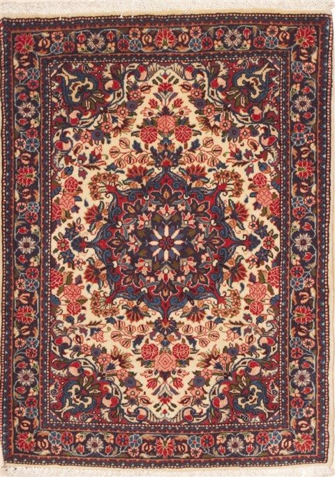 Hamedan Beige Hand Knotted 25 X 33  Area Rug 100-11942 Image 0