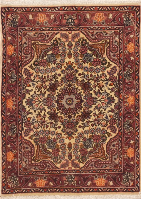 Hamedan Beige Hand Knotted 23 X 31  Area Rug 100-11955 Image 0