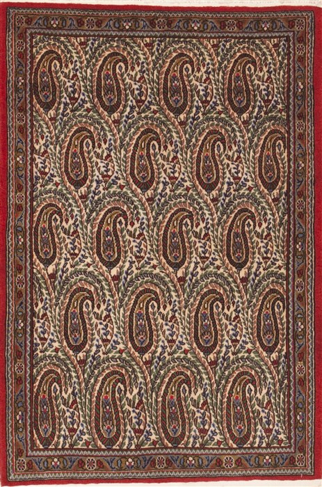 Qum Green Hand Knotted 26 X 39  Area Rug 100-11966 Image 0