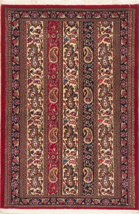 Qum Blue Hand Knotted 26 X 39  Area Rug 100-11967 Image 0