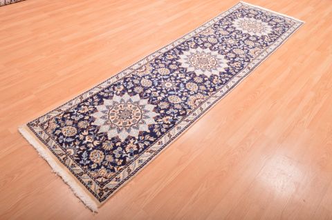 Nain Blue Runner Hand Knotted 26 X 96 Area Rug 100-11974 Image 16