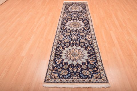 Nain Blue Runner Hand Knotted 26 X 96 Area Rug 100-11974 Image 14