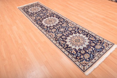 Nain Blue Runner Hand Knotted 26 X 96 Area Rug 100-11974 Image 12