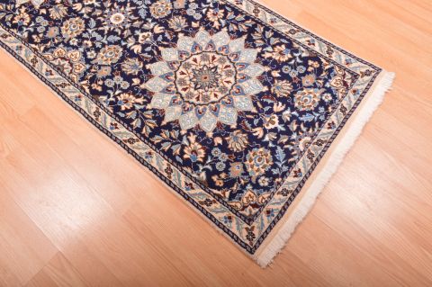 Nain Blue Runner Hand Knotted 26 X 96 Area Rug 100-11974 Image 11