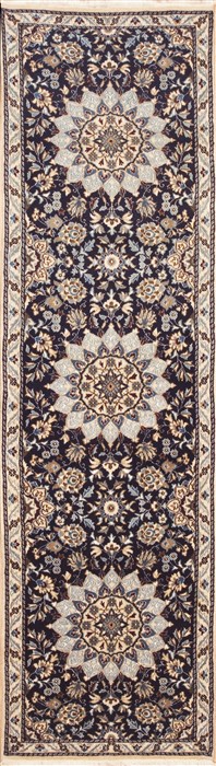 Nain Blue Runner Hand Knotted 26 X 96 Area Rug 100-11974 Image 0