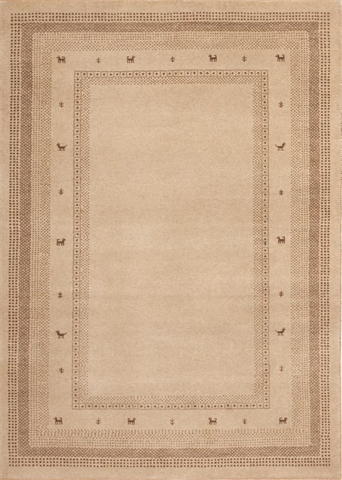Gabbeh Beige Hand Knotted 49 X 68 Area Rug 100-11982 Image 0