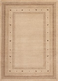 Gabbeh Beige Hand Knotted 4'9" X 6'8"  Area Rug 100-11982