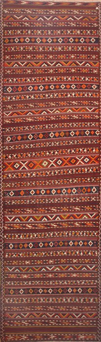 Kilim Red Runner Hand Knotted 510 X 187  Area Rug 100-11993 Image 0