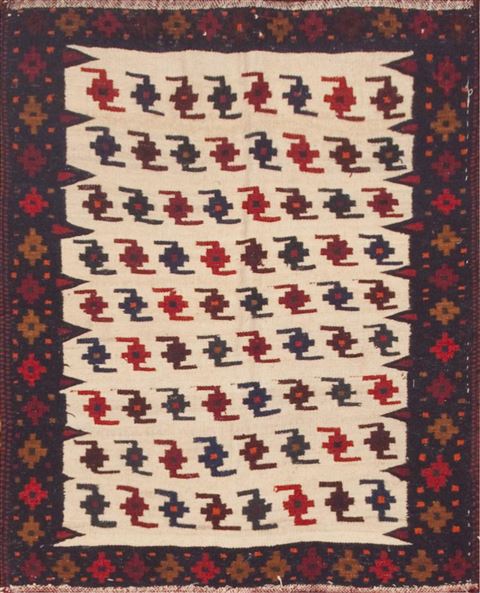 Kilim Beige Square Hand Knotted 38 X 46  Area Rug 100-11995 Image 0