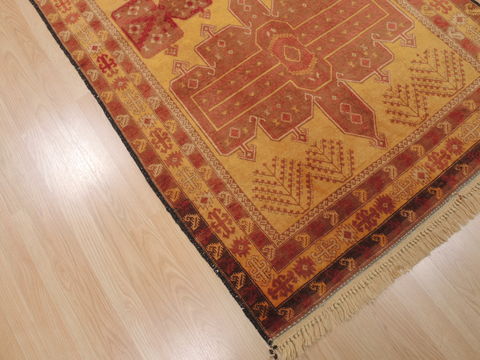 Baluch Yellow Hand Knotted 310 X 66 Area Rug 100-110010 Image 4