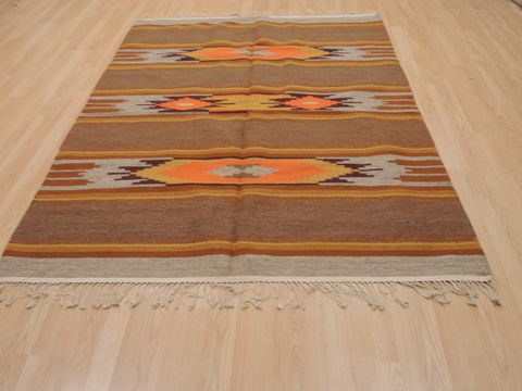 Kilim Brown Hand Knotted 54 X 611 Area Rug 100-110014 Image 1