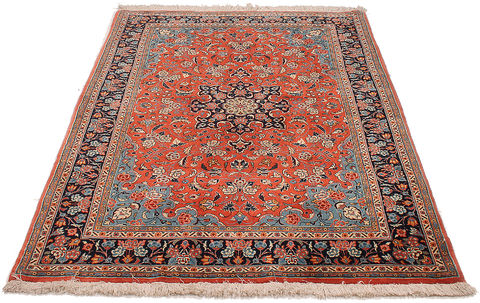 Sarouk Red Hand Knotted 39 X 51 Area Rug 254-110021 Image 4