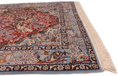 Isfahan Red Hand Woven 38 X 53 Area Rug 254-110028 Image 4