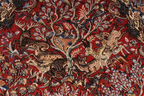 Isfahan Red Hand Woven 38 X 53 Area Rug 254-110028 Image 6