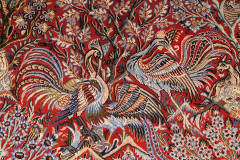 Isfahan Red Hand Woven 38 X 53 Area Rug 254-110028 Image 7