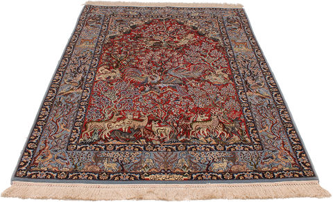 Isfahan Red Hand Woven 38 X 53 Area Rug 254-110028 Image 9