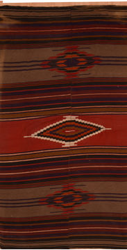 Kilim Brown Hand Tufted 4'6" X 8'8"  Area Rug 100-110036
