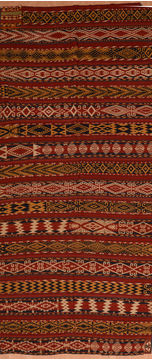 Afghan Kilim Red Rectangle 8x11 ft Wool Carpet 110042