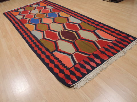 Kilim Red Runner Flat Woven 410 X 108 Area Rug 100-110046 Image 3