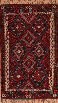 Kilim Red Flat Woven 5'6" X 9'7"  Area Rug 100-110049