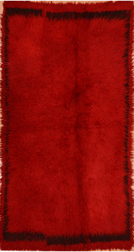 Turkish Kilim Red Rectangle 5x8 ft Wool Carpet 110051