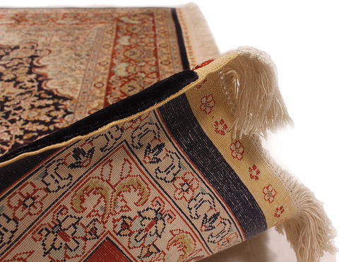 Hereke Black Hand Knotted 50 X 80  Area Rug 254-110059 Image 2