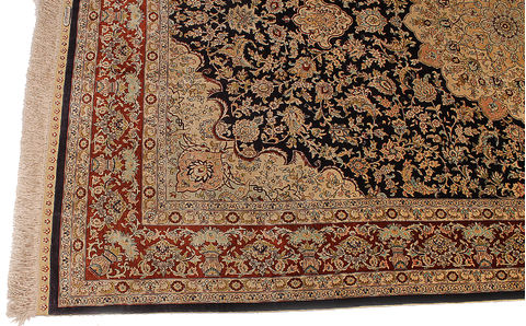 Hereke Black Hand Knotted 50 X 80  Area Rug 254-110059 Image 5