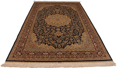 Hereke Black Hand Knotted 50 X 80  Area Rug 254-110059 Image 6