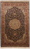 Hereke Black Hand Knotted 50 X 80  Area Rug 254-110059 Thumb 0