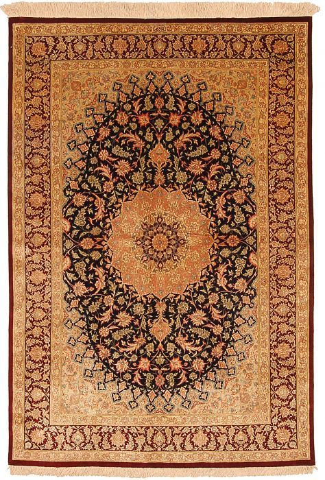 Qum Yellow Hand Woven 46 X 67 Area Rug 254-110060 Image 0