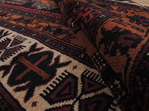 Baluch Black Runner Hand Knotted 38 X 78 Area Rug 100-110062 Image 11
