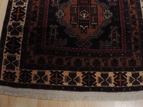 Baluch Black Runner Hand Knotted 38 X 78 Area Rug 100-110062 Image 7