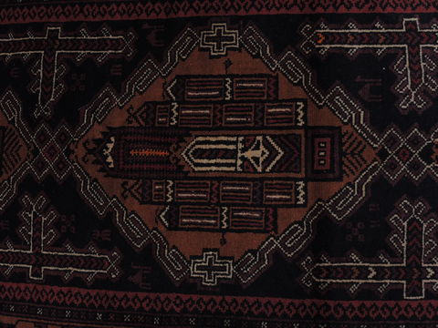 Baluch Black Runner Hand Knotted 38 X 78 Area Rug 100-110062 Image 8