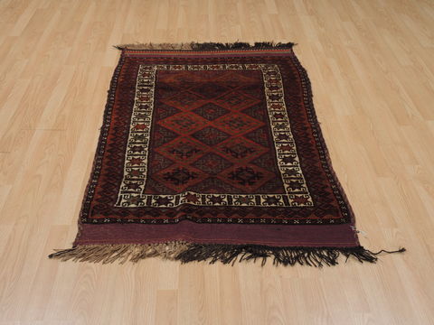 Baluch Brown Hand Knotted 33 X 62 Area Rug 100-110066 Image 1