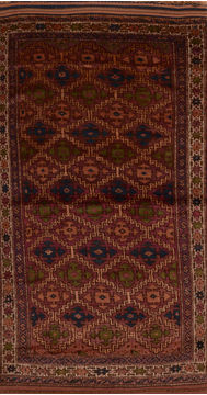 Afghan Baluch Purple Rectangle 5x7 ft Wool Carpet 110067