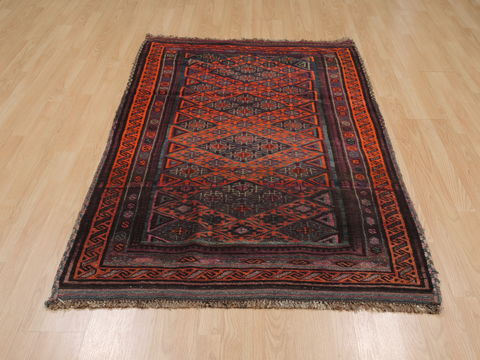 Baluch Orange Hand Knotted 311 X 67 Area Rug 100-110068 Image 2