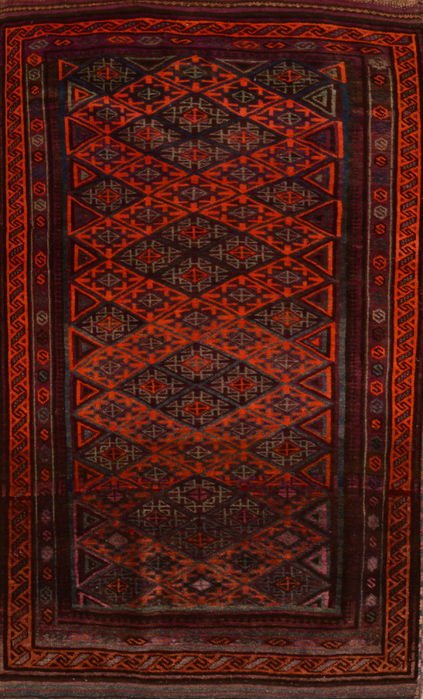 Baluch Orange Hand Knotted 311 X 67 Area Rug 100-110068 Image 0