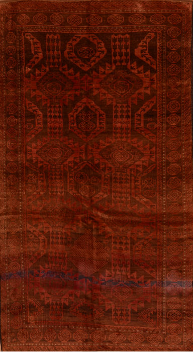 Baluch Orange Hand Knotted 410 X 92 Area Rug 100-110074 Image 0