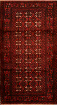 Afghan Baluch Red Rectangle 5x7 ft Wool Carpet 110096