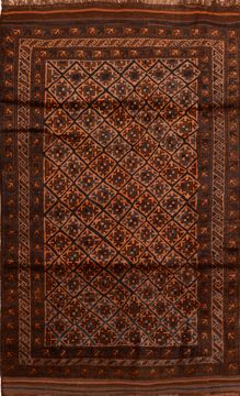 Afghan Baluch Brown Rectangle 4x6 ft Wool Carpet 110097