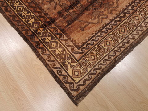 Baluch Brown Hand Knotted 311 X 69 Area Rug 100-110099 Image 4