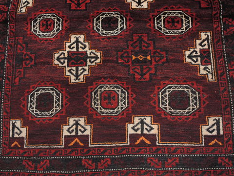 Baluch Red Runner Hand Knotted 34 X 68 Area Rug 100-110100 Image 4