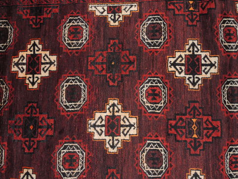 Baluch Red Runner Hand Knotted 34 X 68 Area Rug 100-110100 Image 5