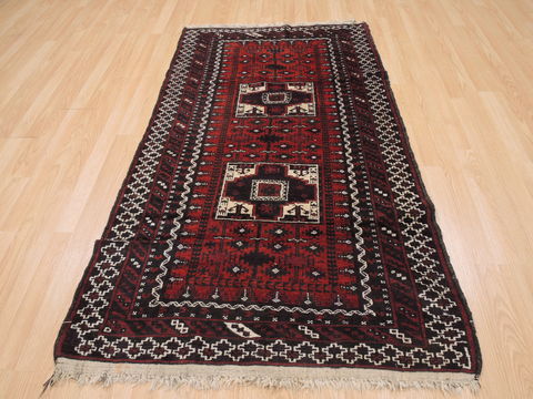 Baluch Red Hand Knotted 33 X 61 Area Rug 100-110103 Image 1