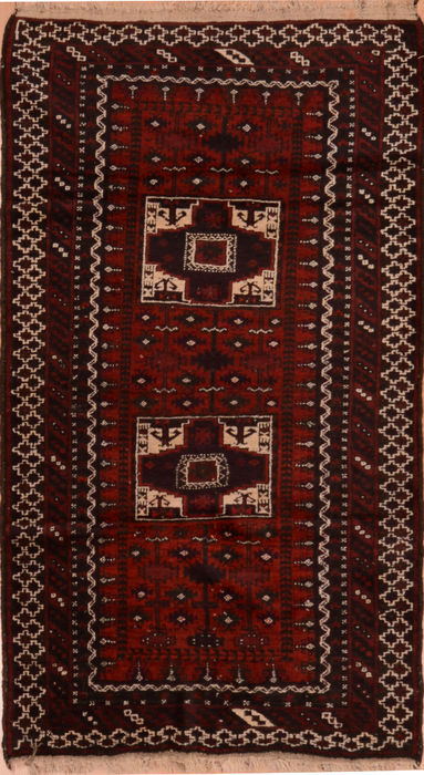Baluch Red Hand Knotted 33 X 61 Area Rug 100-110103 Image 0