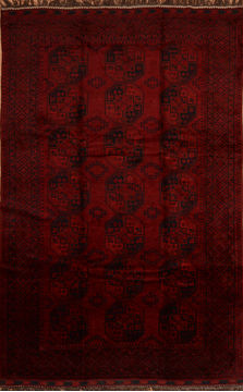 Khan Mohammadi Red Hand Knotted 7'3" X 11'11"  Area Rug 100-110104