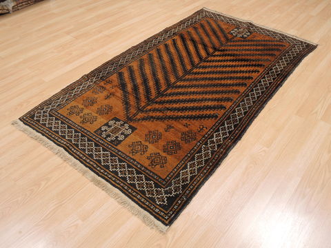 Baluch Brown Hand Knotted 36 X 63 Area Rug 100-110105 Image 2