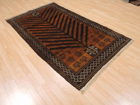 Baluch Brown Hand Knotted 36 X 63 Area Rug 100-110105 Image 3