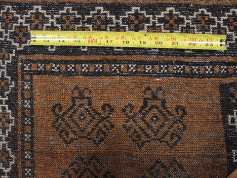 Baluch Brown Hand Knotted 36 X 63 Area Rug 100-110105 Image 9