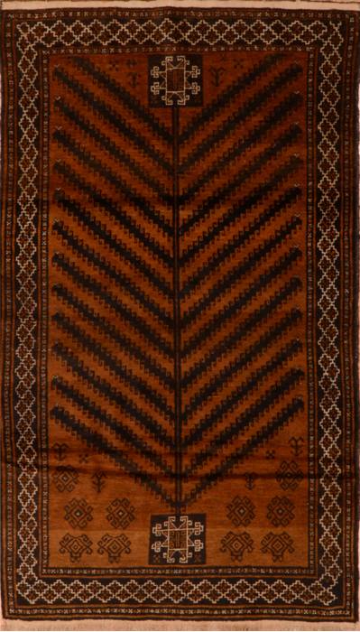 Baluch Brown Hand Knotted 36 X 63 Area Rug 100-110105 Image 0